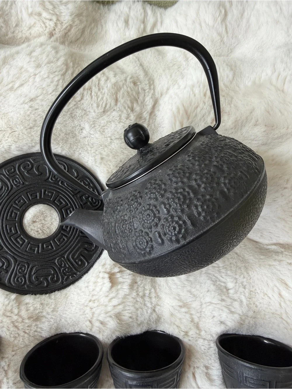 Kendal Cast Iron Teapot Set with Infuser 4 Cups Trivet Japanese Tea Ceremony Jap